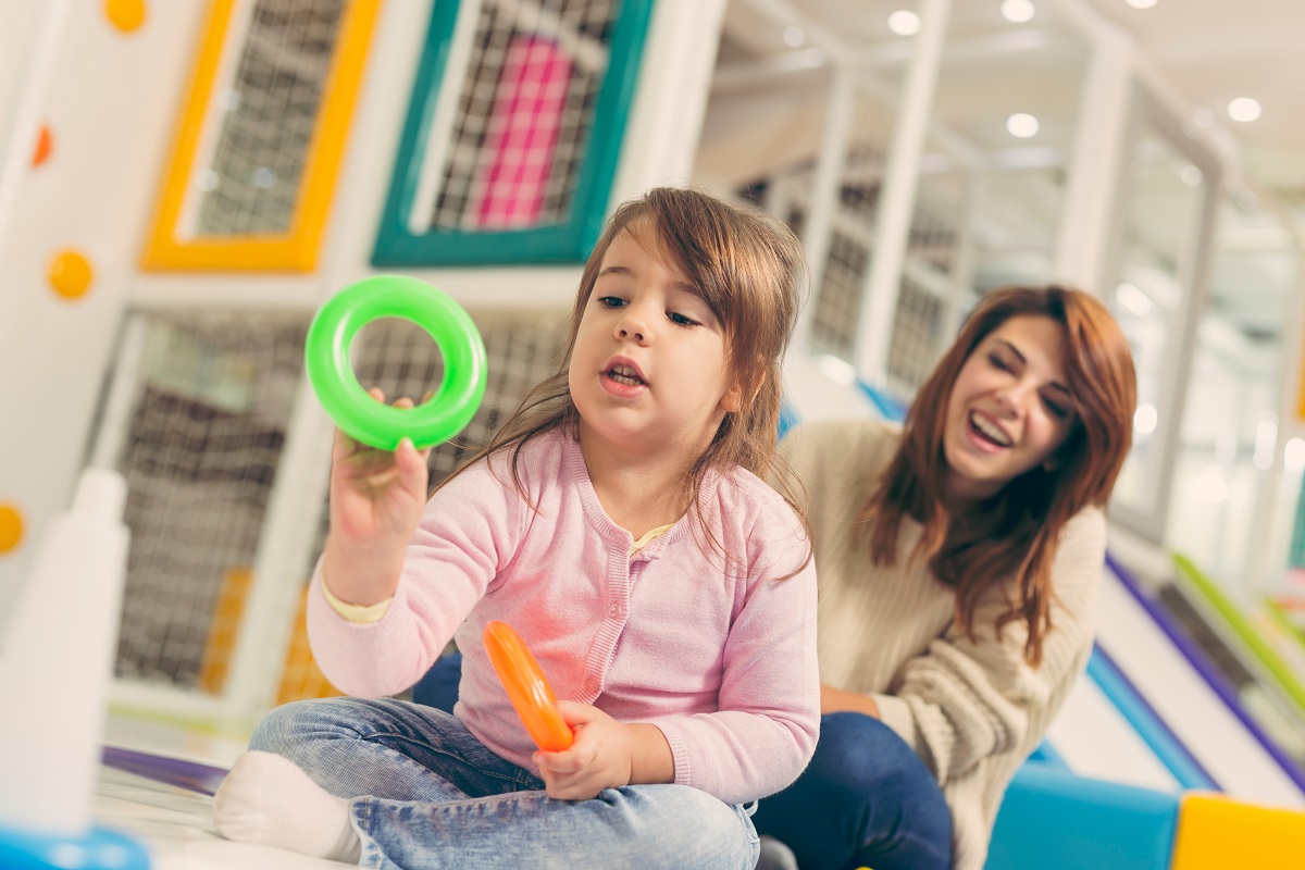 playing in a playroom